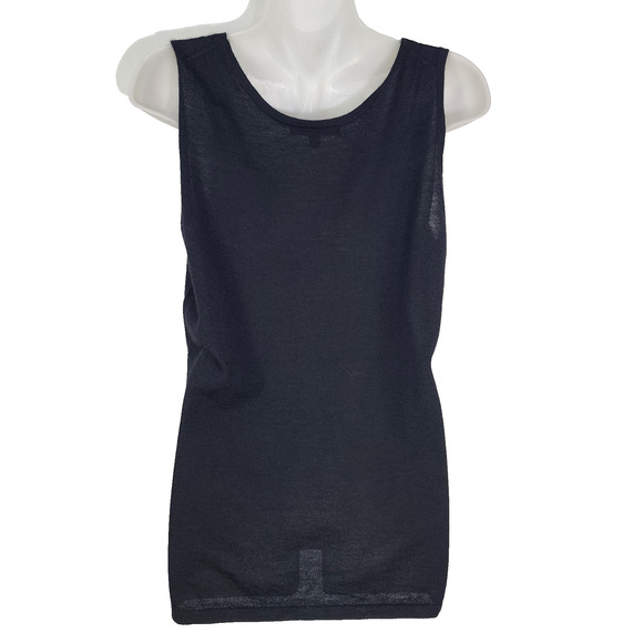 Neiman Marcus Collection Tank Top Medium Cashmere Sleeveless Pullover Black - Picture 2 of 9